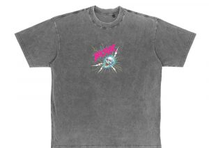 Bizarre Skull Neon Lightning Graphic T-Shirt